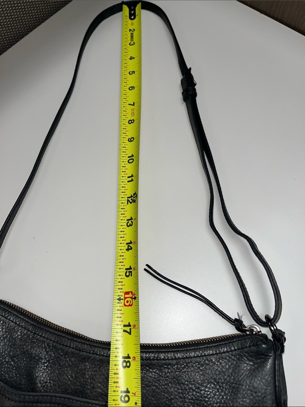 margot Black Leather Crossbody Bag with Zip Pockets - Picture 9 of 16